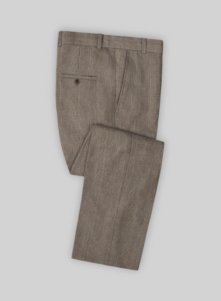Solbiati Dark Brown Check Linen Suit