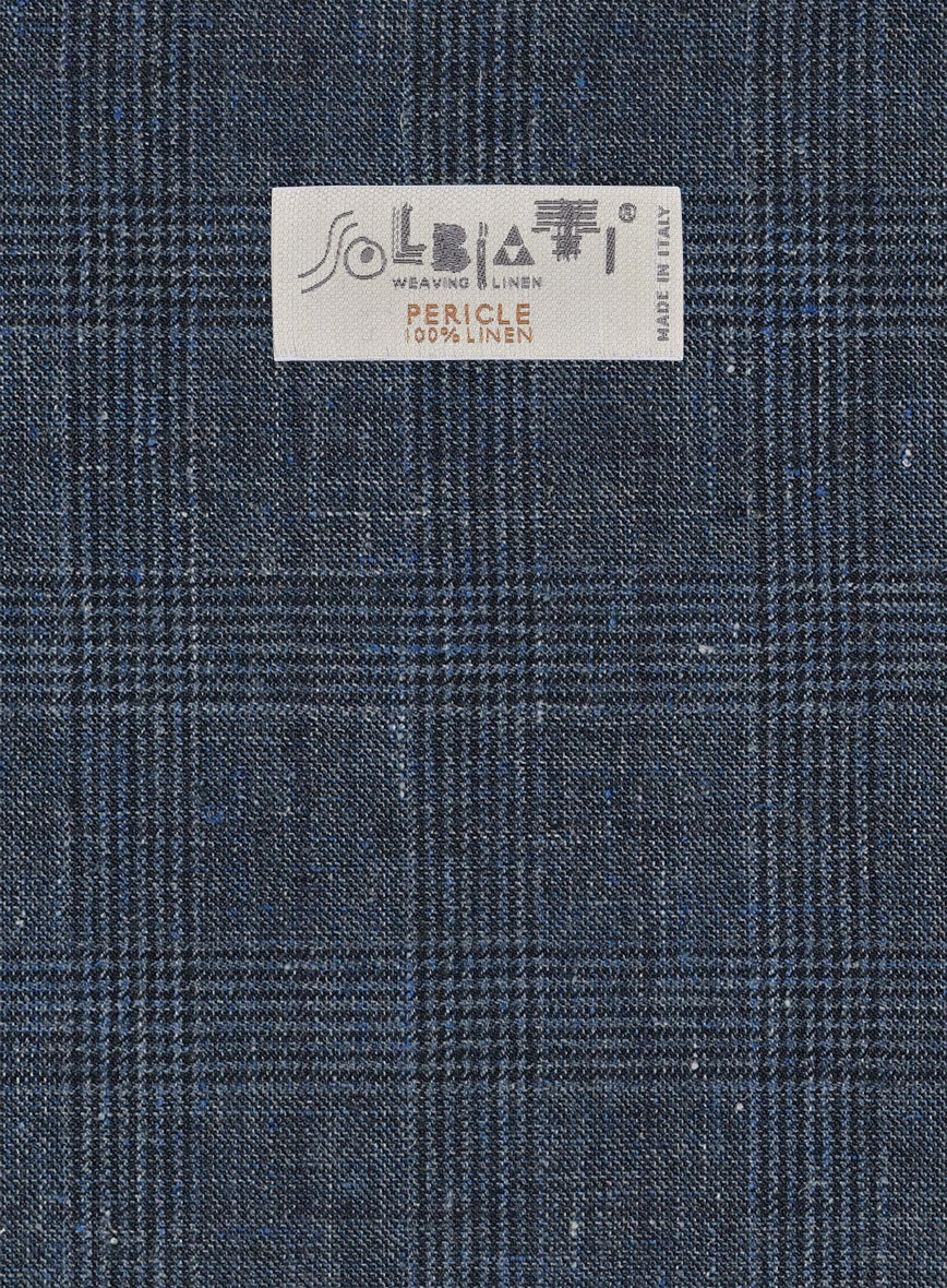 Solbiati Empire Blue Glen Linen Suit
