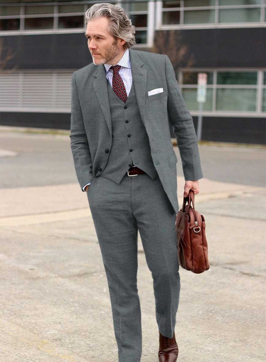 Solbiati Stone Gray Linen Suit