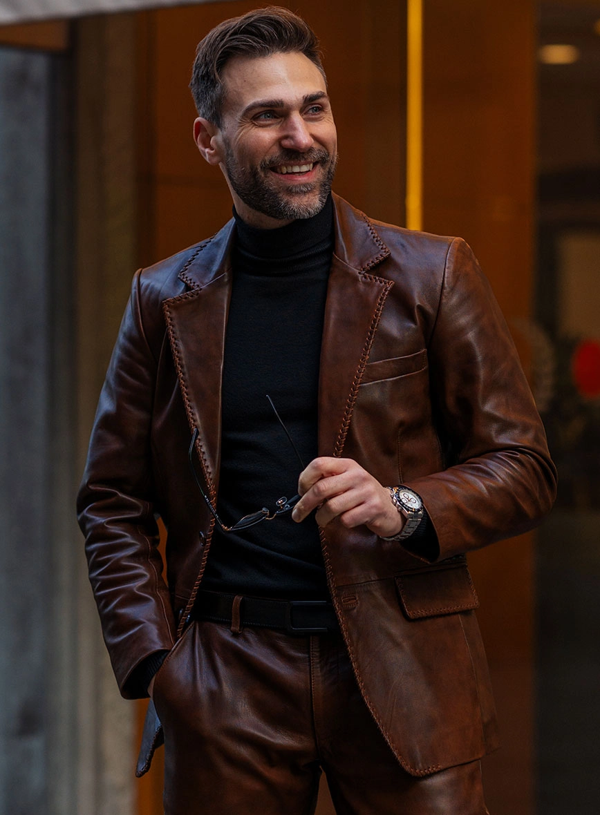 Spanish Brown Medieval Leather Suit