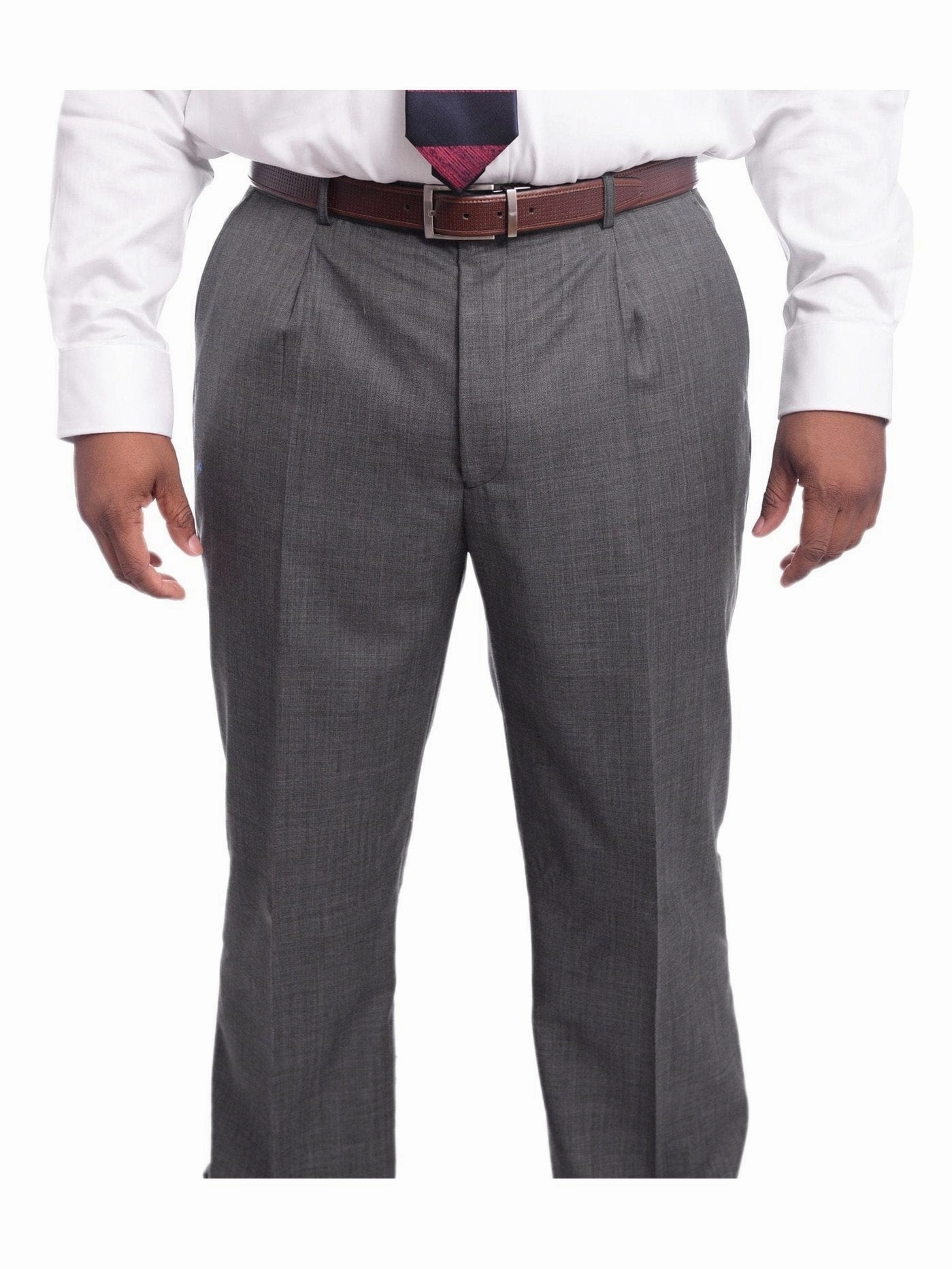 Steven Land Classic Fit Gray Stepweave Two Button Wool Suit