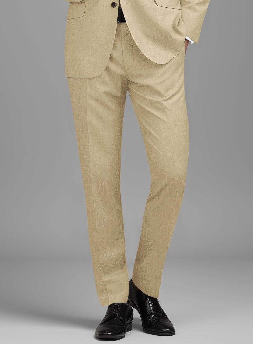 Stretch Beige Wool Suit