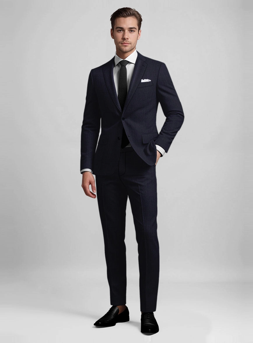 Stretch Midnight Blue Wool Suit