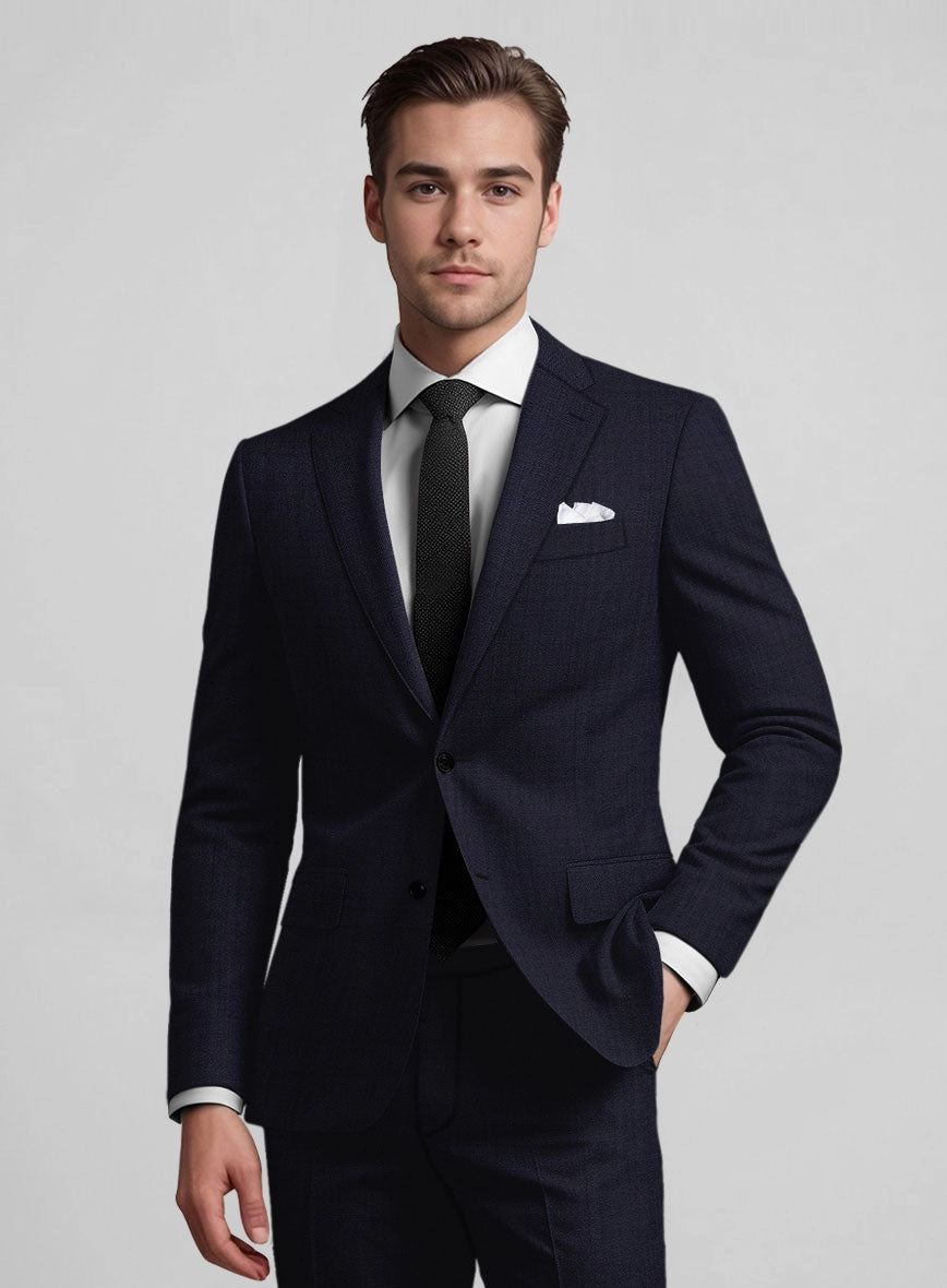 Stretch Midnight Blue Wool Suit