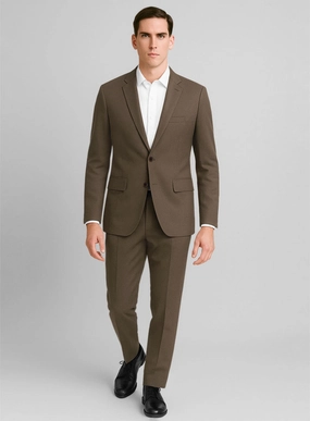 Stretch Summer Brown Chino Suit