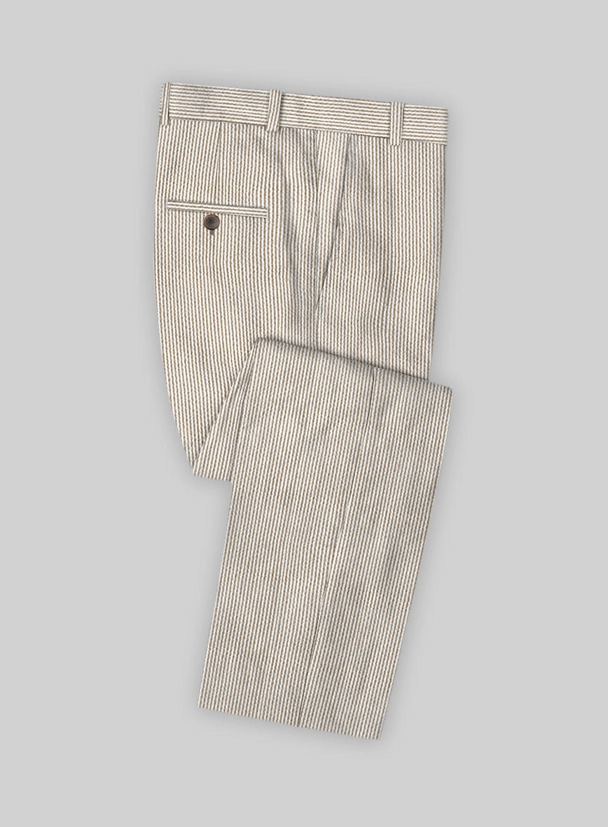 Tan Seersucker Suit