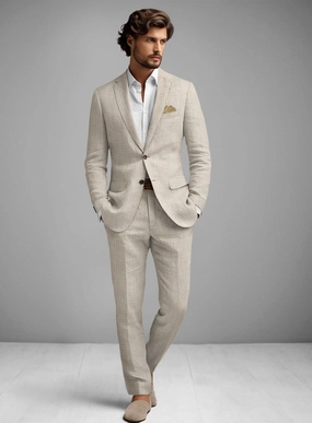 Tan Seersucker Suit