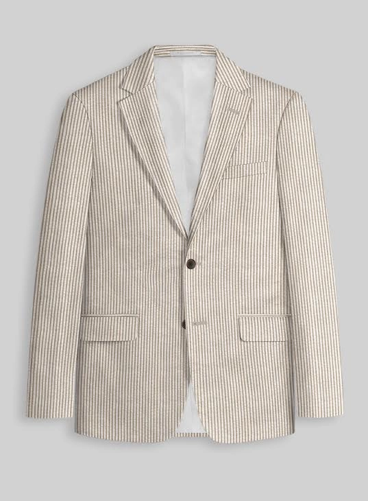 Tan Seersucker Suit
