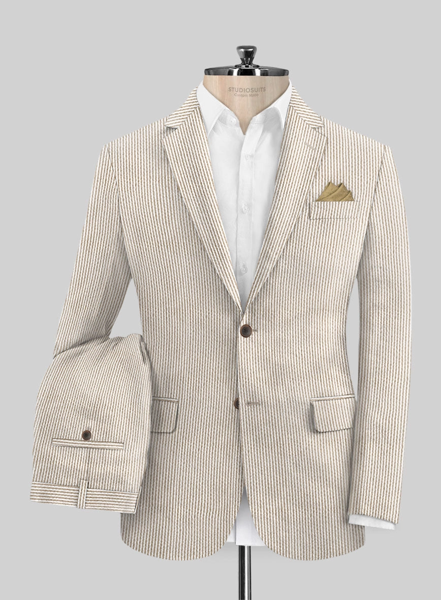 Tan Seersucker Suit