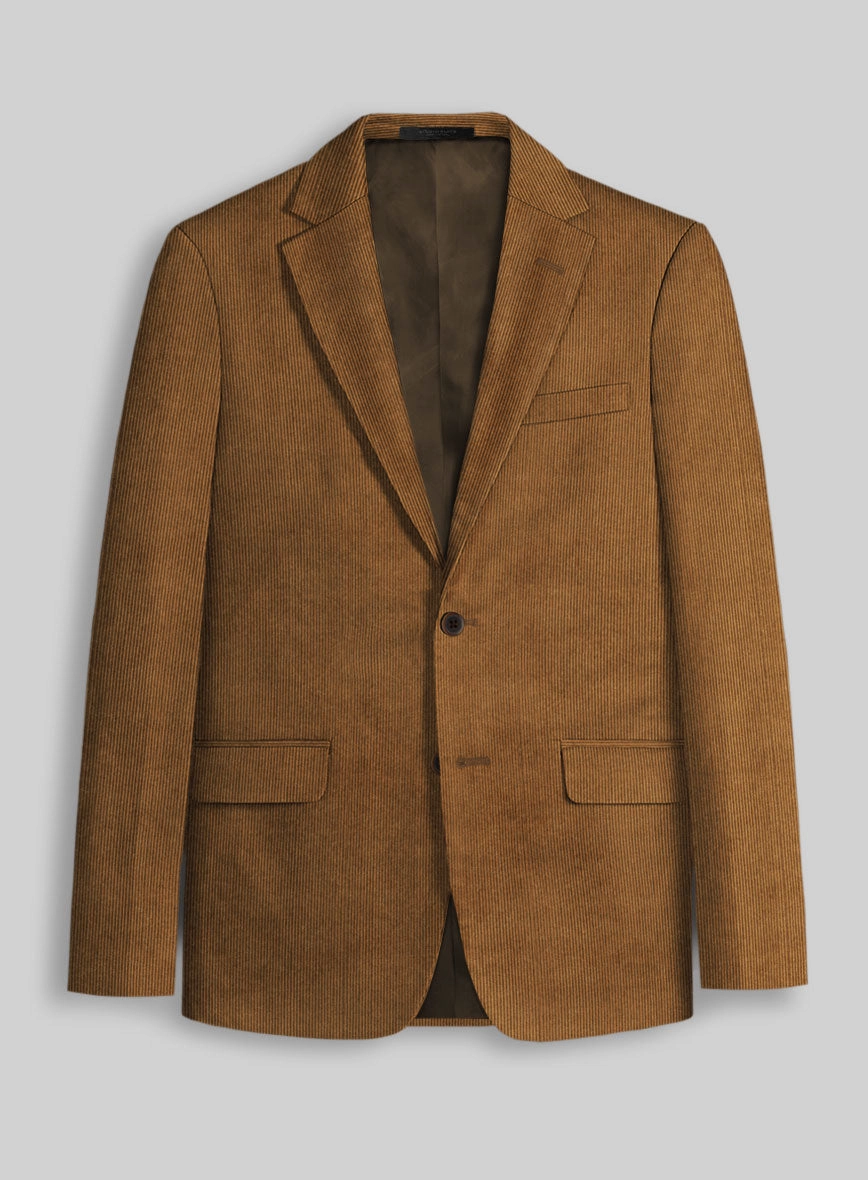 Tan Stretch Pin Corduroy Suit
