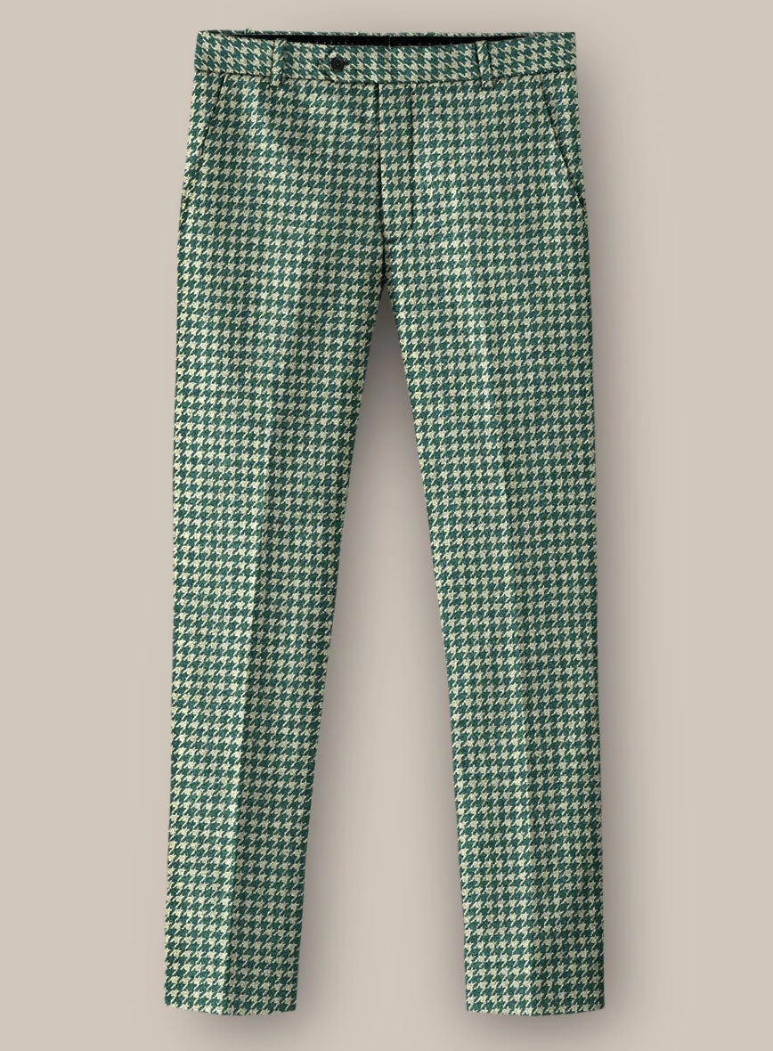 Teal Green Houndstooth Tweed Suit