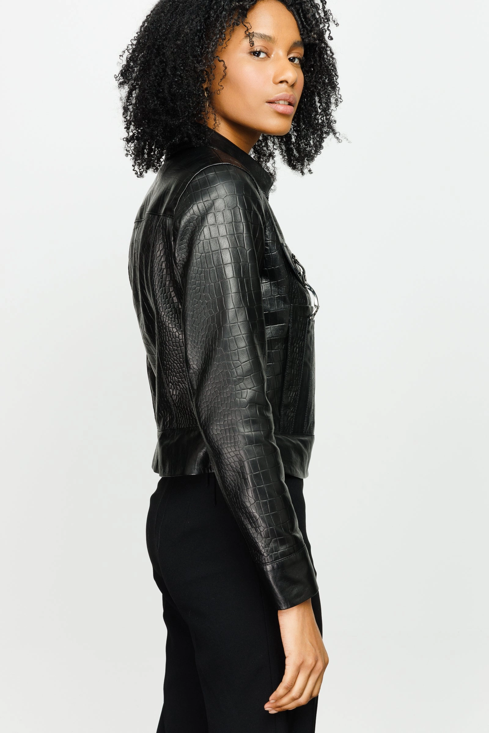 The Piane Black Leather Women Jacket