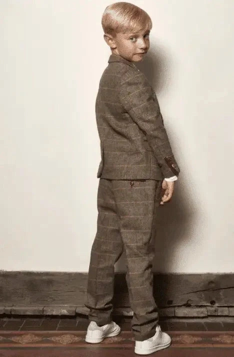 Three-Piece Suit for Children - Tan Tweed
