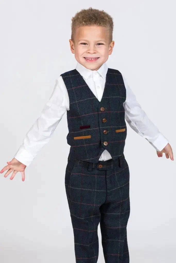 Three-Piece Suit for Children - Tweed Eton
