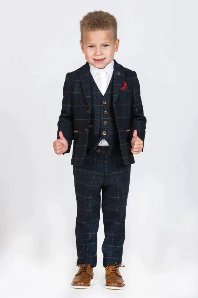 Three-Piece Suit for Children - Tweed Eton