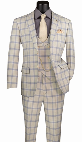 Vinci  MV2W-5-BEIGE Mens Suit