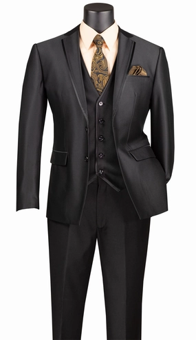 Vinci  SV2D-1-BLK Mens Suit