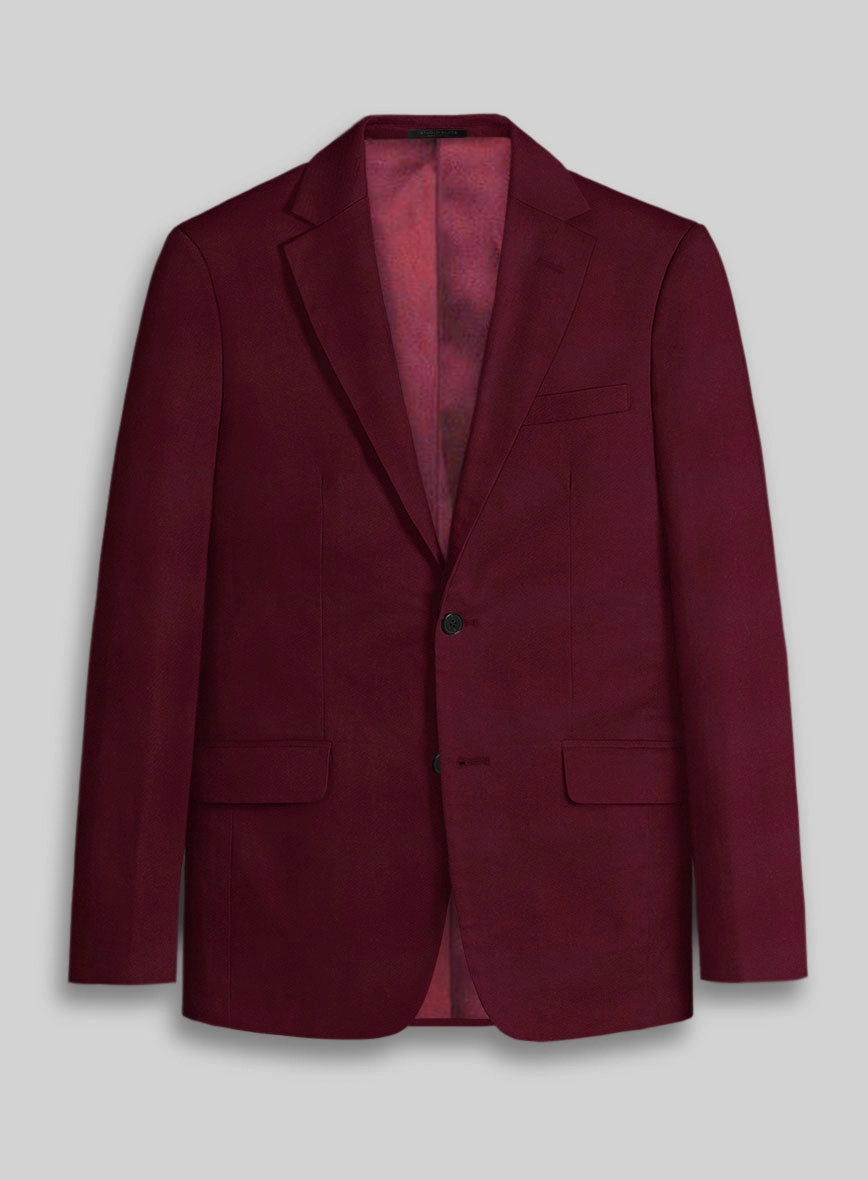 Wine Napoli Stretch Light Weight Cotton Suit