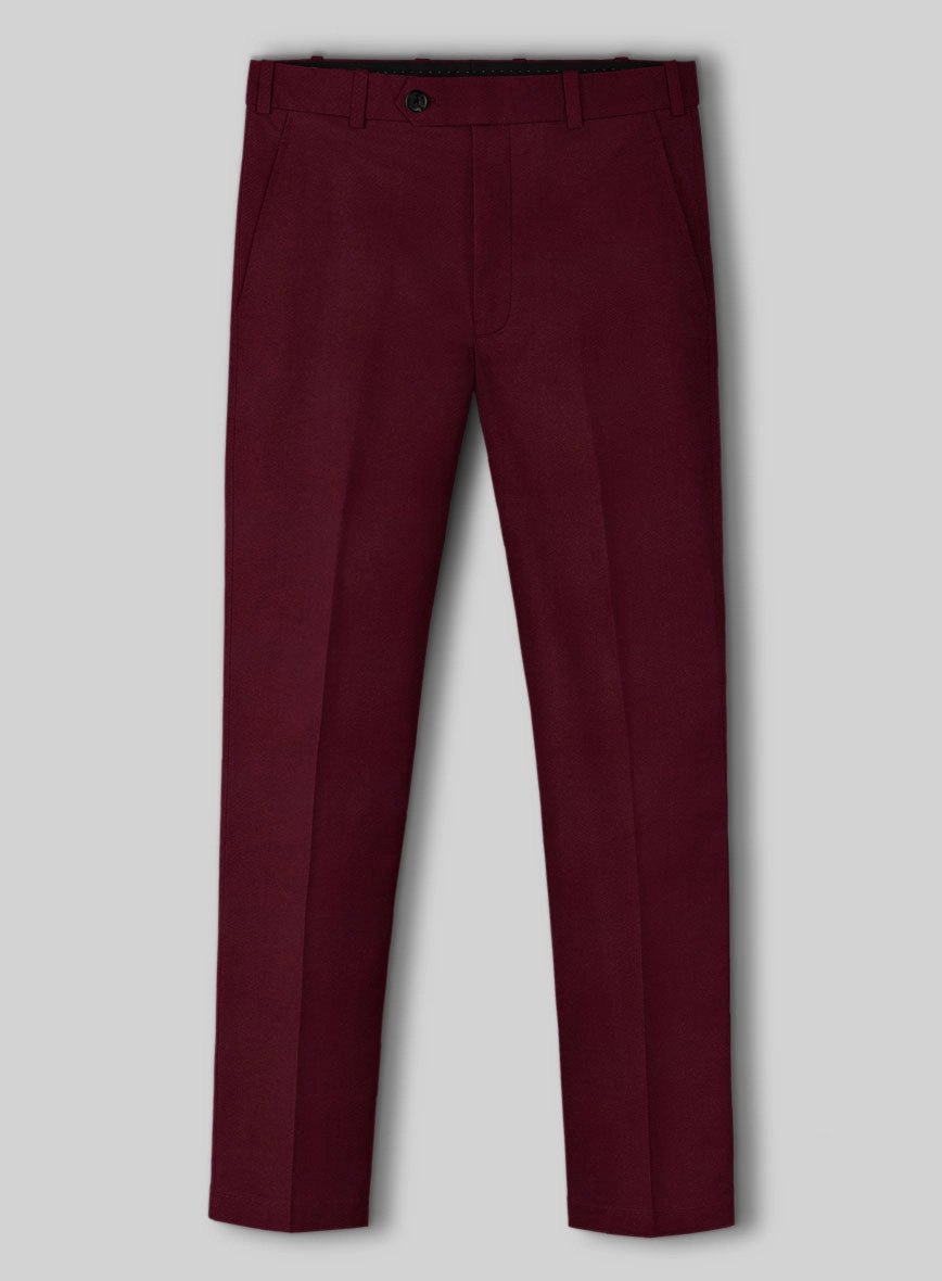 Wine Napoli Stretch Light Weight Cotton Suit