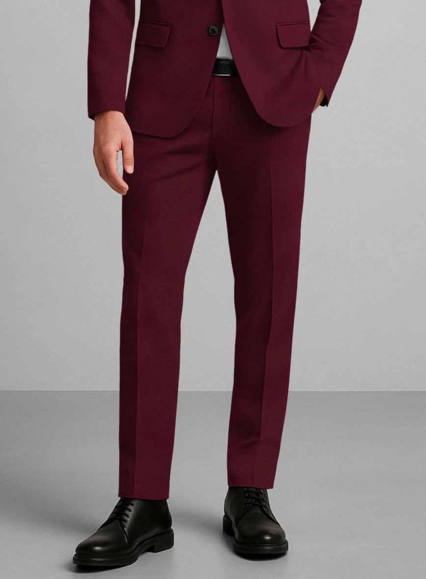 Wine Napoli Stretch Light Weight Cotton Suit