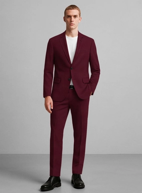 Wine Napoli Stretch Light Weight Cotton Suit