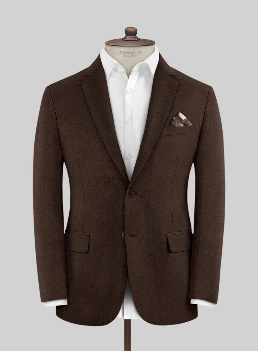 Worsted Brown Wool Suit