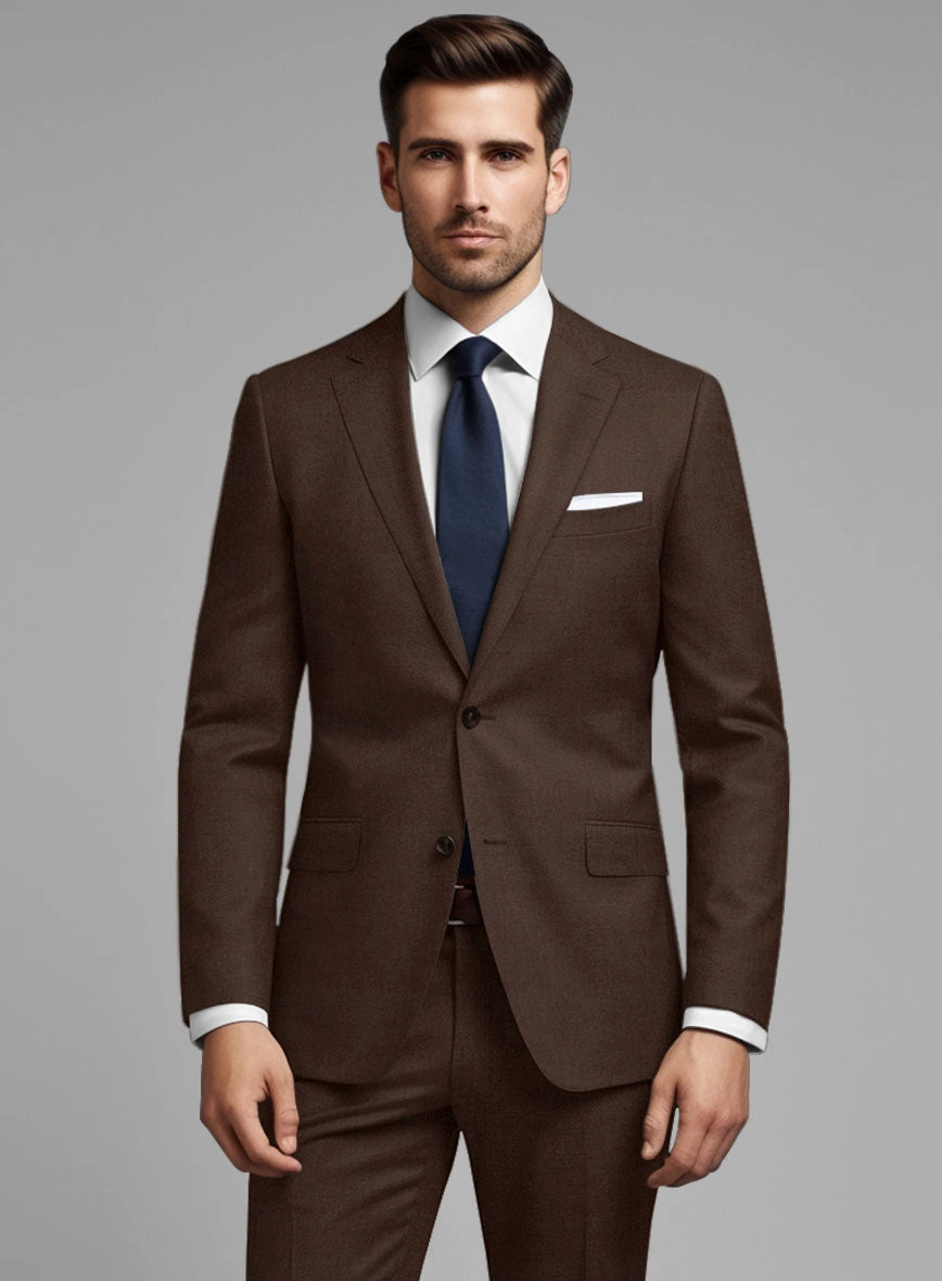 Worsted Brown Wool Suit