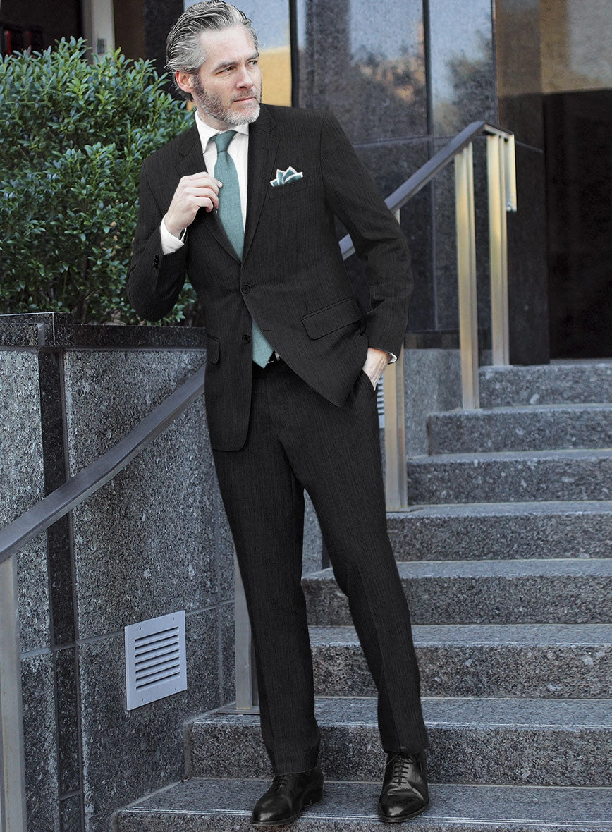Worsted Dark Charcoal Wool Suit