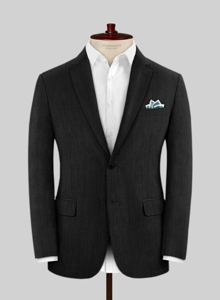 Worsted Dark Charcoal Wool Suit